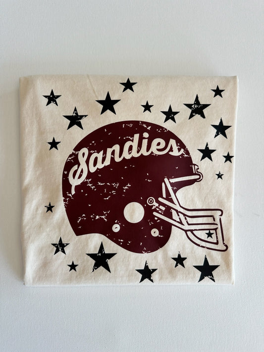 Maroon Sandies Football Helmet Spirit Tee