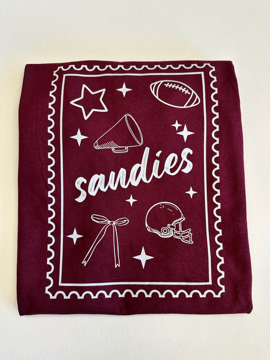 Maroon Sandies Postcard Spirit Tee