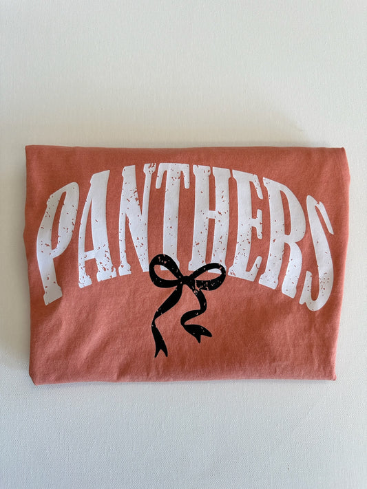 Orange/Black Panthers Bubble Bow Spirit Tee