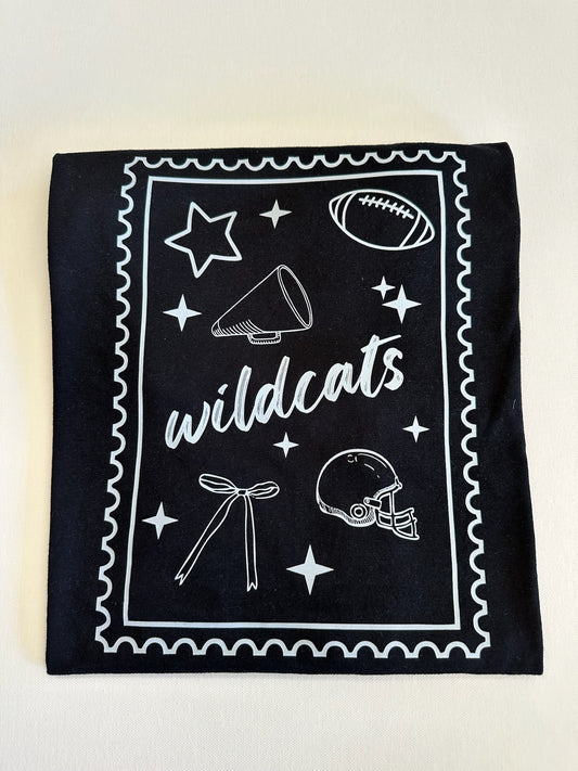 Black Wildcats Postcard Spirit Tee