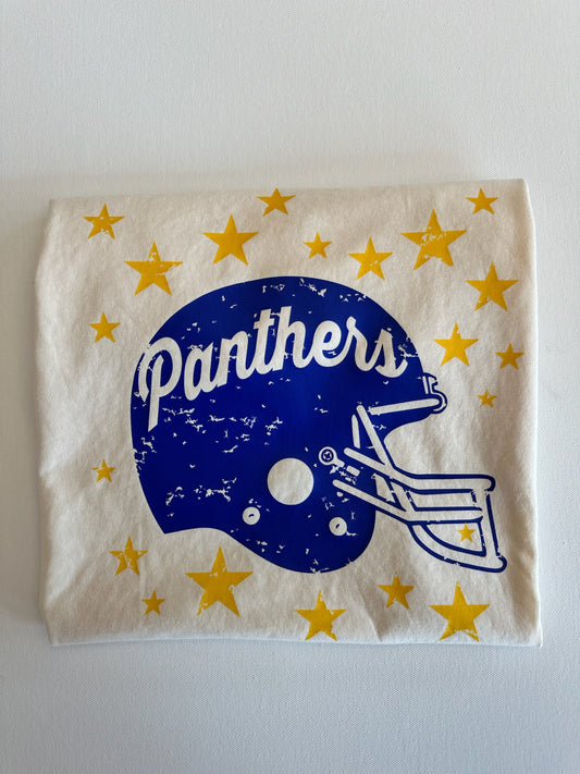 Yellow/Blue Panthers Football Helmet Spirit Tee