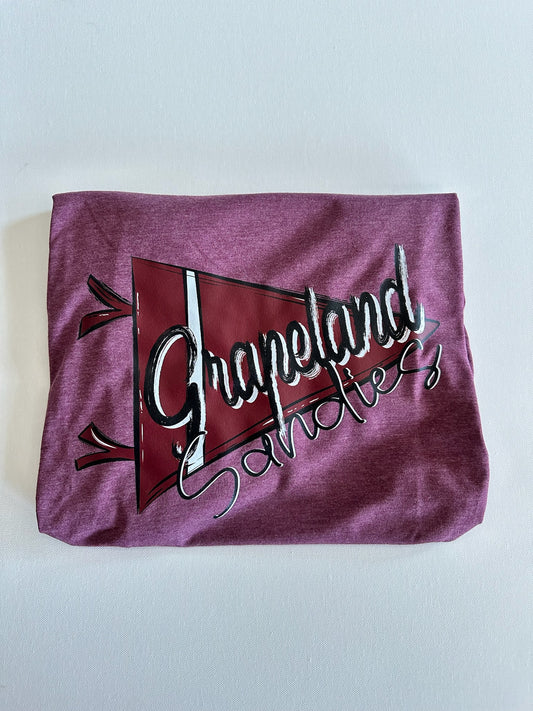 Grapeland Sandies Script Pennant Spirit Tee