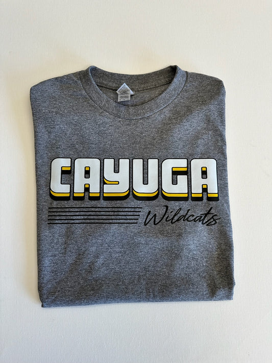 Cayuga Wildcats Retro Line Spirit Tee