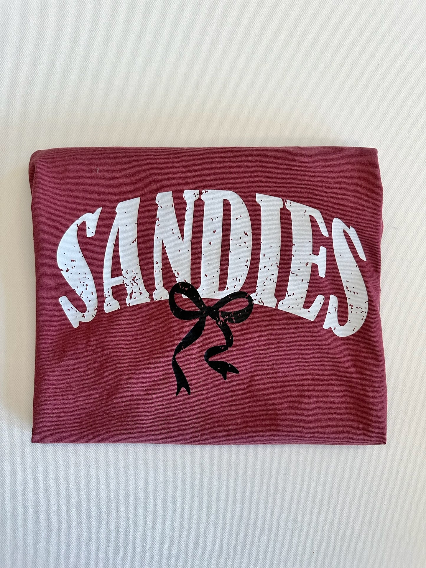 Maroon Sandies Bubble Bow Spirit Tee
