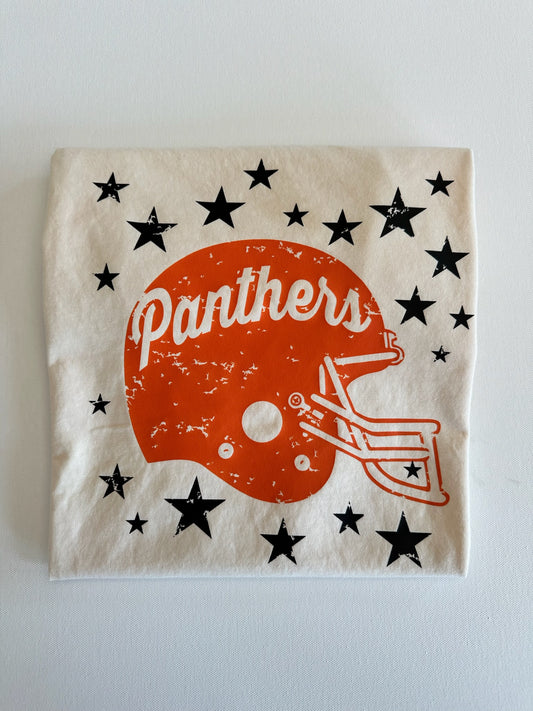 Orange Panthers Football Helmet Spirit Tee