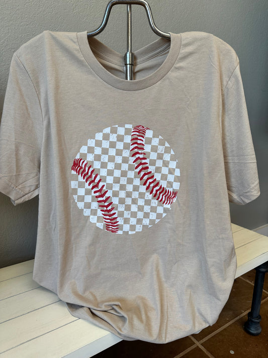 Checkered Baseball-Graphic Tee