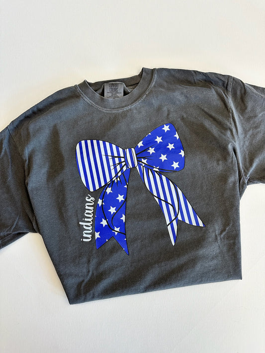 Blue Indians Stars and Stripes Bow Spirit Tee