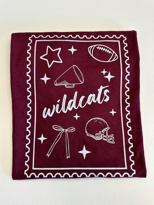 Maroon Wildcats Postcard Spirit Tee