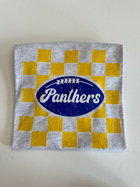 Gold/Blue Panthers Checkered Football Spirit Tee