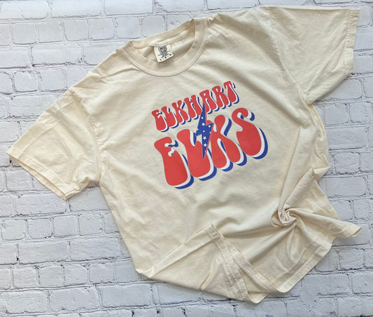 Elkhart Elks Retro Lightning Bolt Spirit Tee