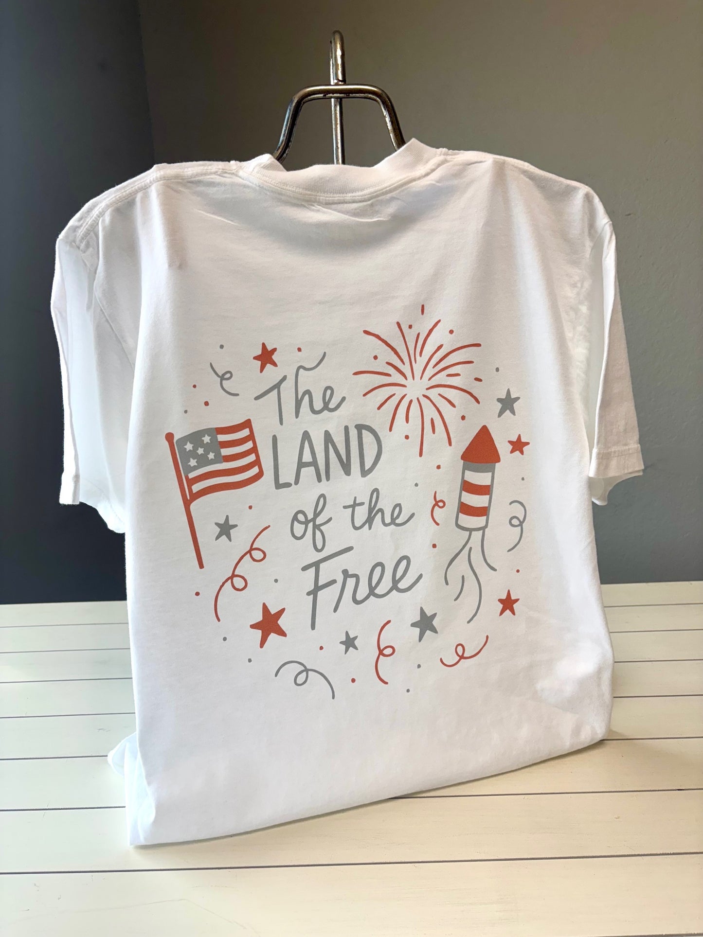 Land of the Free Fireworks Graphic Tee