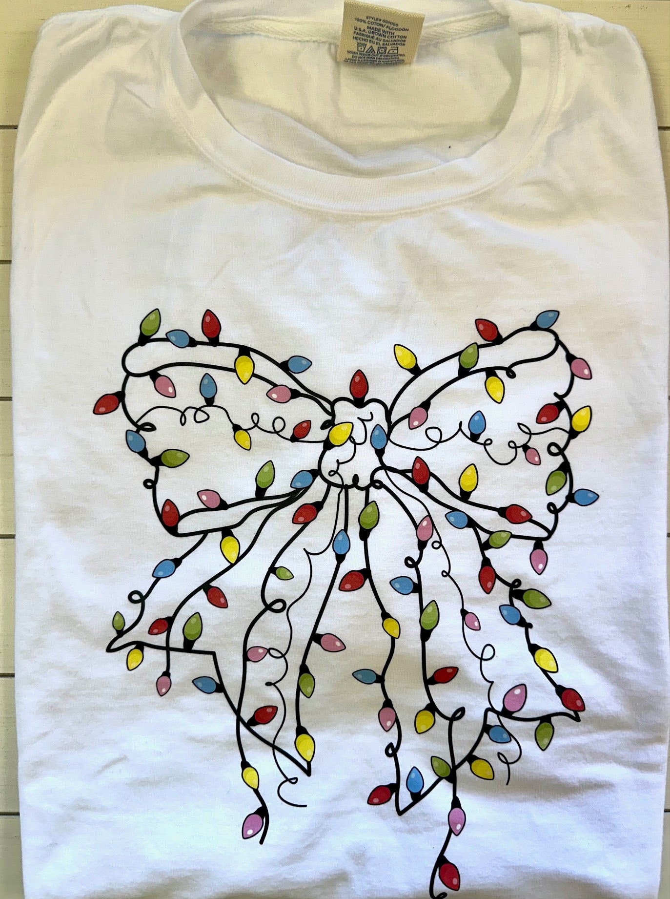 Christmas Light Bow - Graphic Tee