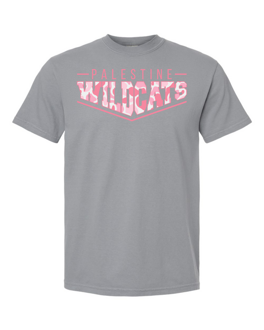 Pink Pointed Camo Spirit Graphic Tee - Multi School and Custom