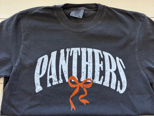 Orange/Black Panthers Bubble Bow Spirit Tee