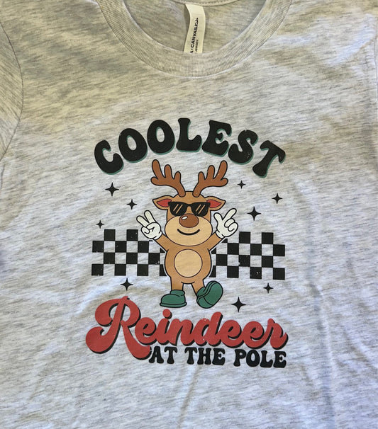 Coolest Reindeer at the Pole-Youth Graphic Tee