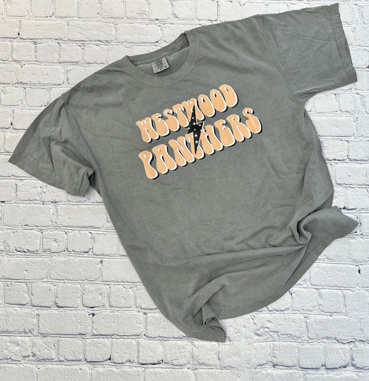 Westwood Panthers Retro Lightning Bolt Spirit Tee