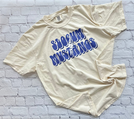 Slocum Mustangs Retro Lightning Bolt Spirit Tee