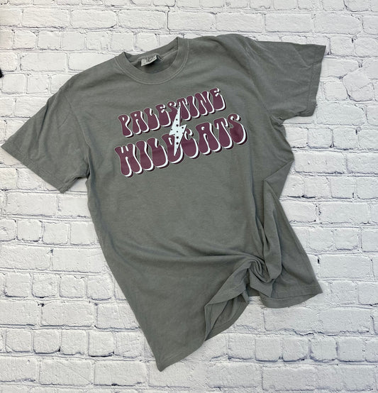Palestine Wildcats Retro Lightning Bolt Spirit Tee
