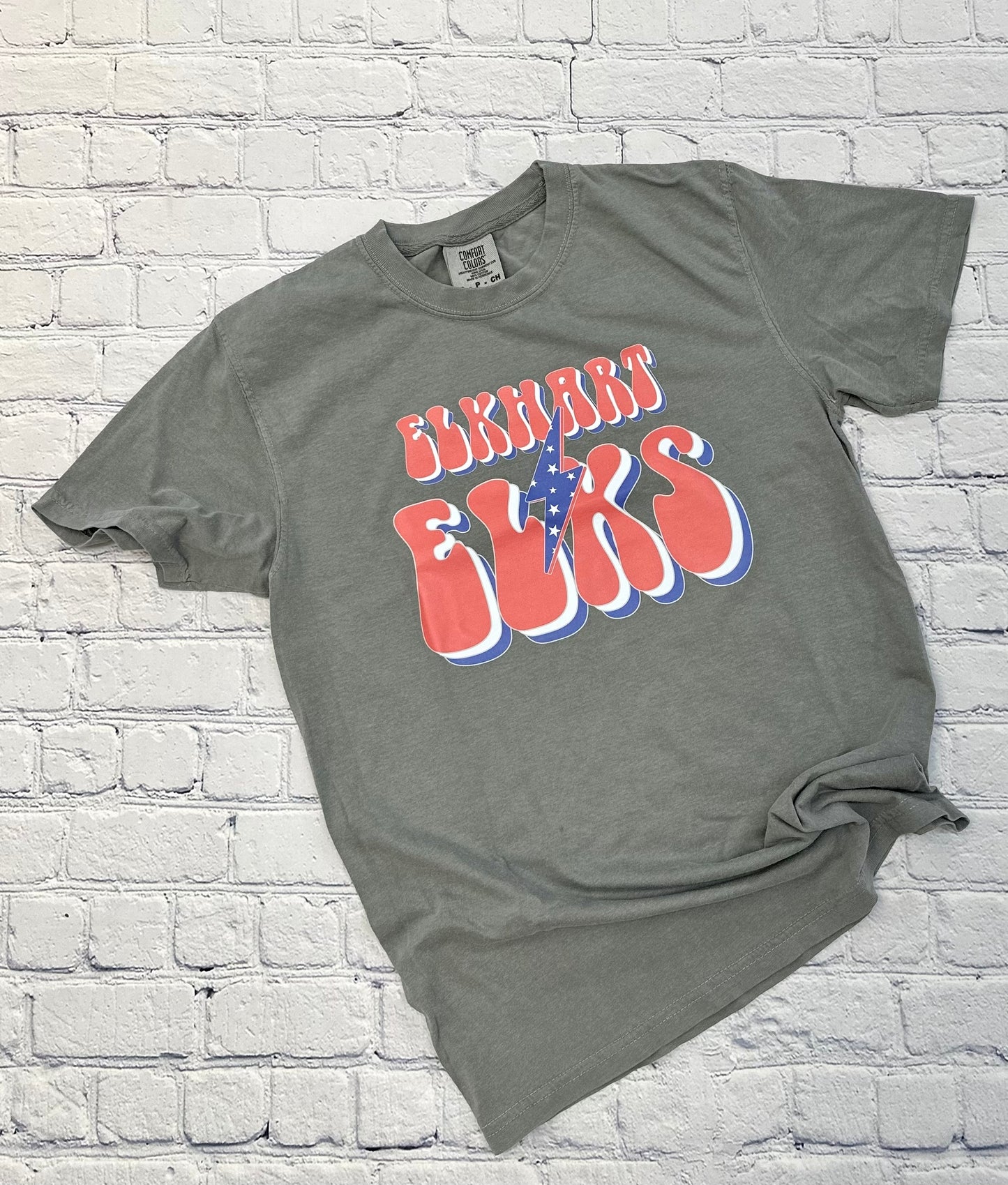 Elkhart Elks Retro Lightning Bolt Spirit Graphic Tee