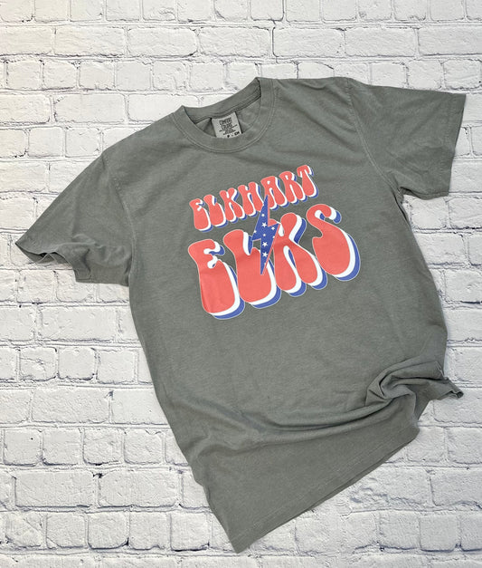 Elkhart Elks Retro Lightning Bolt Spirit Tee