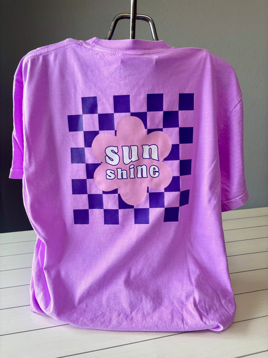 Sunshine Checkered Graphic Tee