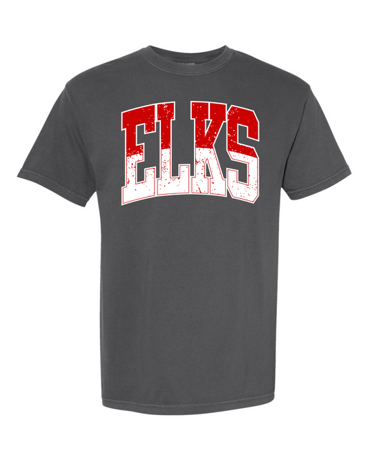 Two Tone Curved Elks Graphic Tee