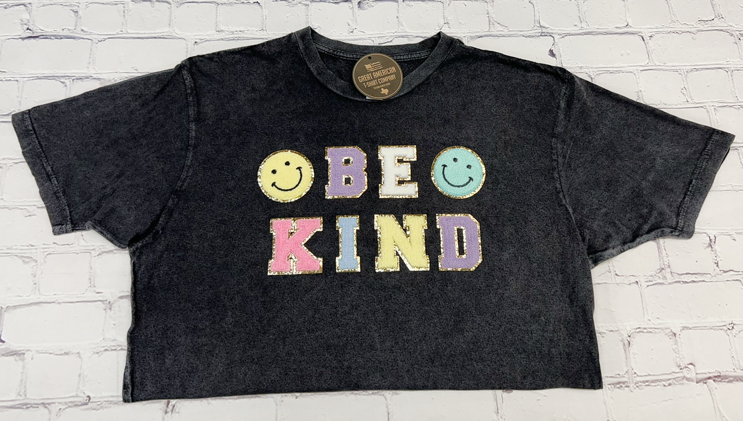 Be Kind Glitter Patch Graphic Tee