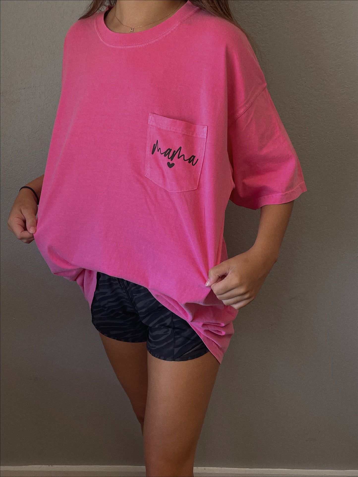 Hot Pink Pocket Mama Graphic Tee