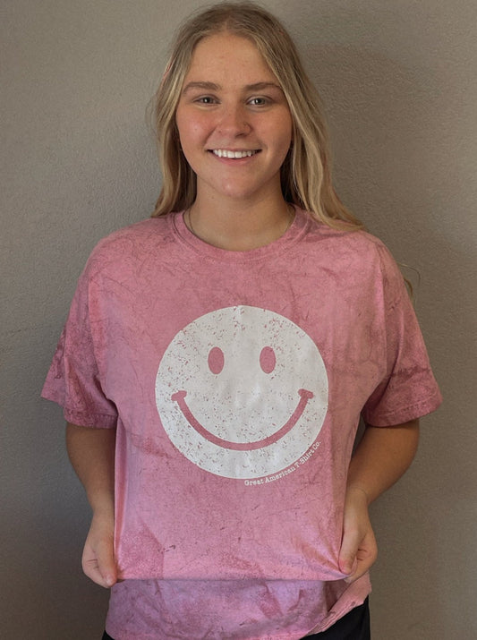 Smiley Face Colorblast Graphic Tee