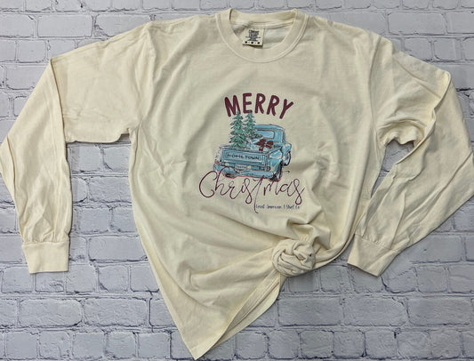 Merry Christmas Long Sleeve Graphic Tee