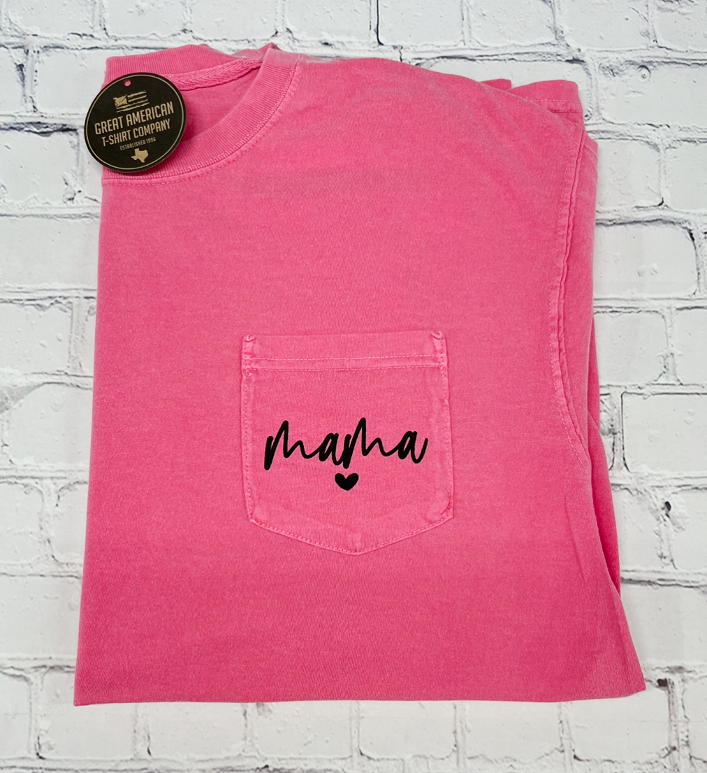 Hot Pink Pocket Mama Graphic Tee