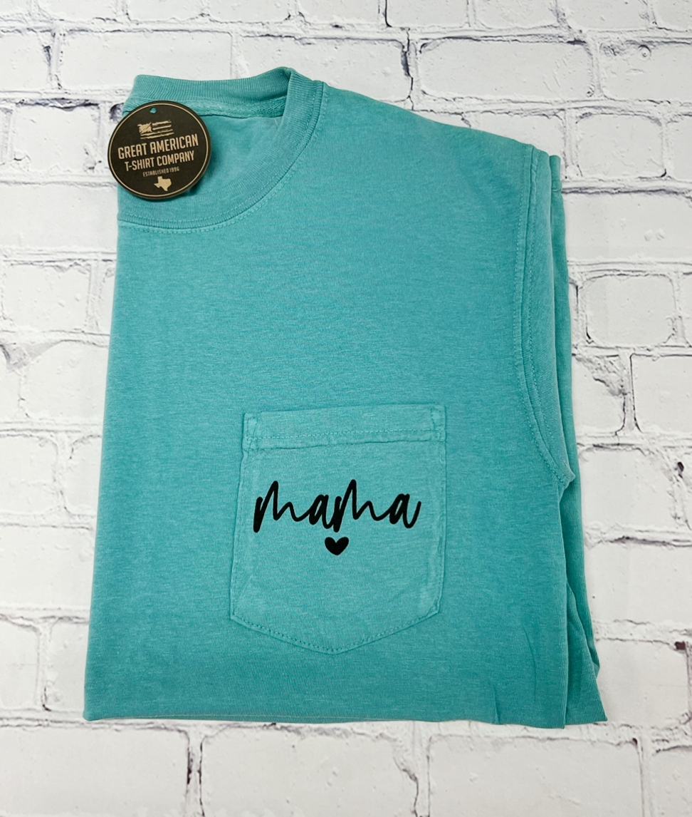 Seafoam Pocket Mama Graphic Tee