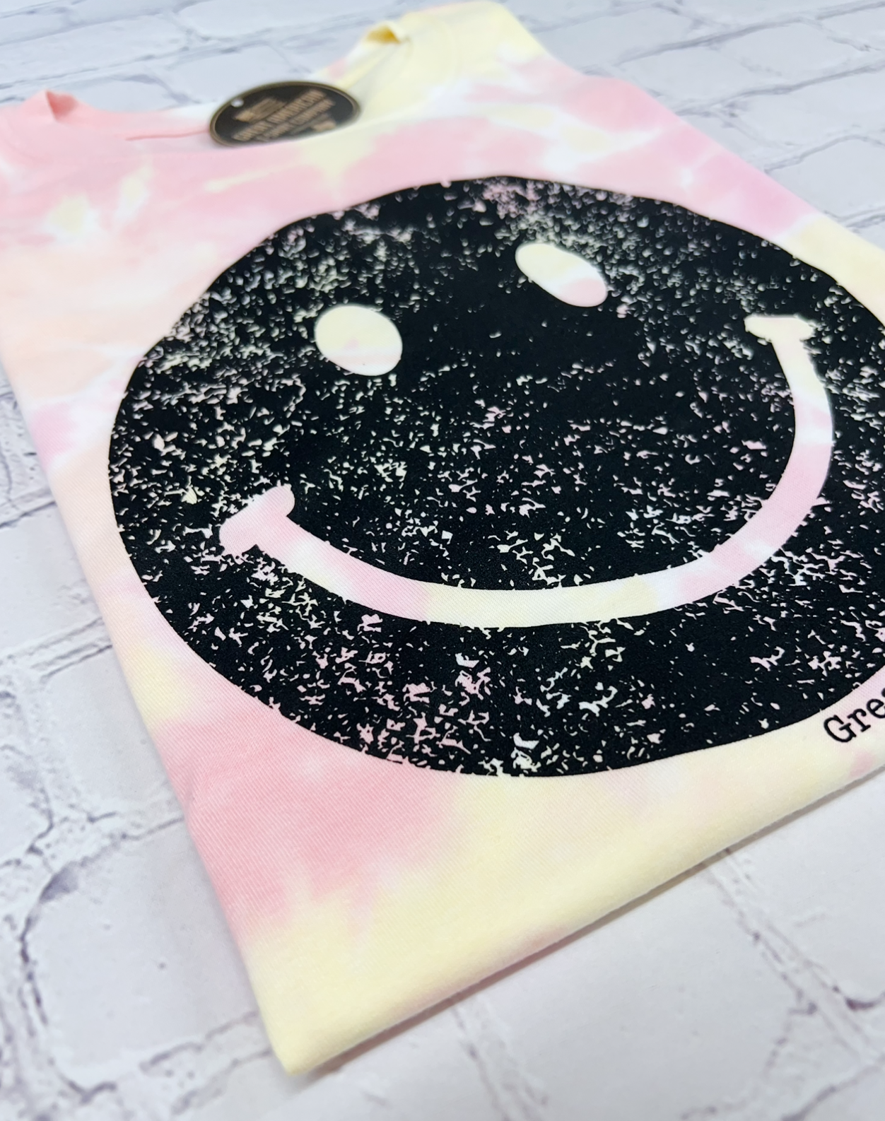 Smiley Face Sunset Tie Dye Graphic Tee