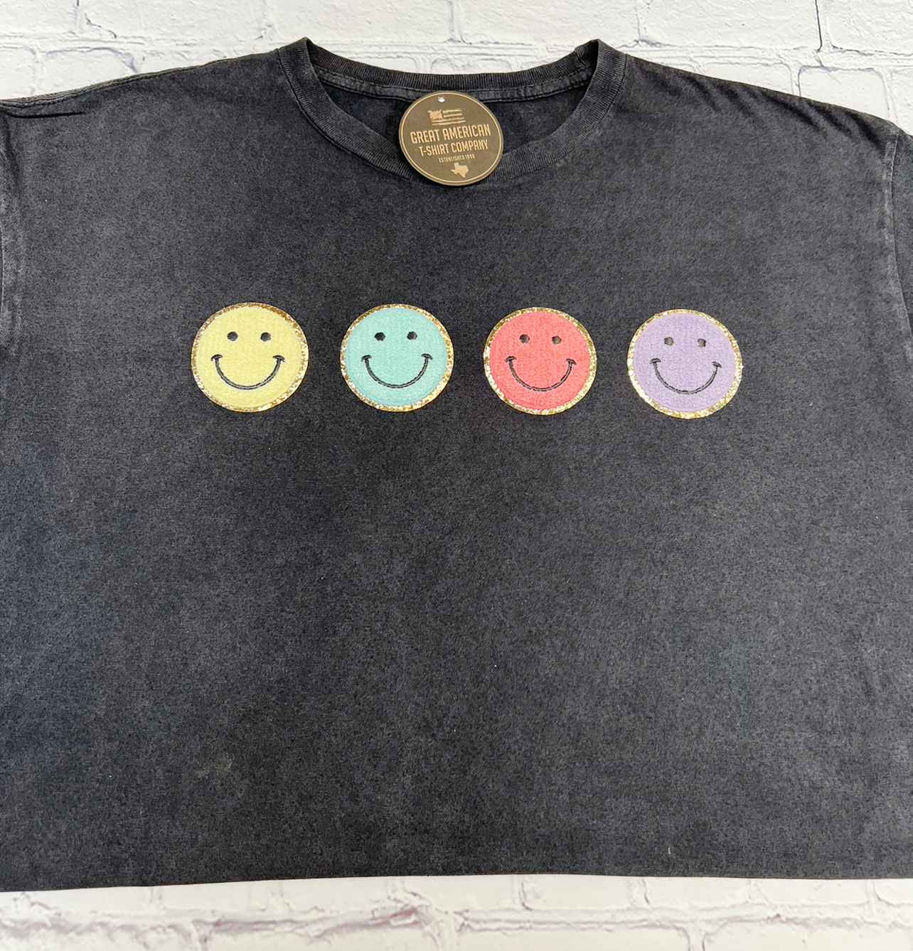 Smileys Glitter Patch Graphic Tee