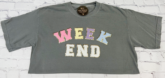 Weekend Glitter Patch Graphic Tee