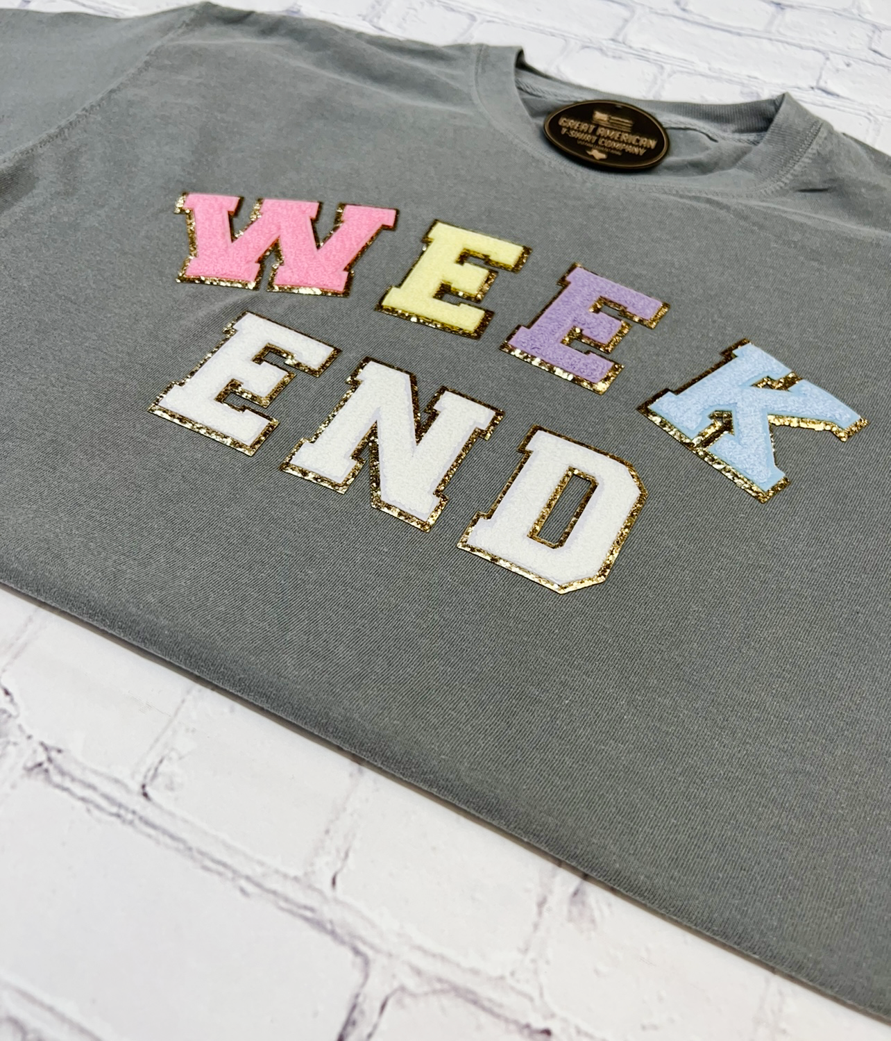 Weekend Glitter Patch Graphic Tee