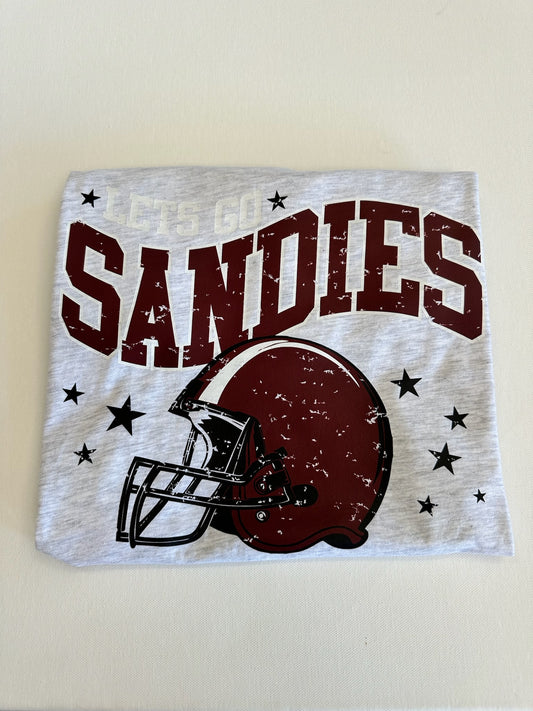 Maroon Let’s Go Sandies Football Spirit Tee