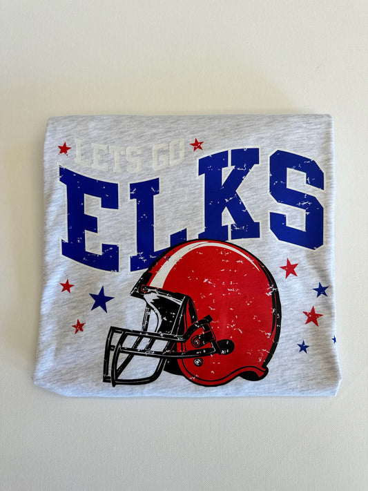 Red/Blue Let’s Go Elks Football Spirit Tee