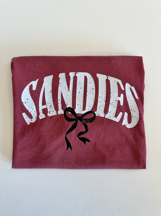 Maroon Sandies Bubble Bow Spirit Tee
