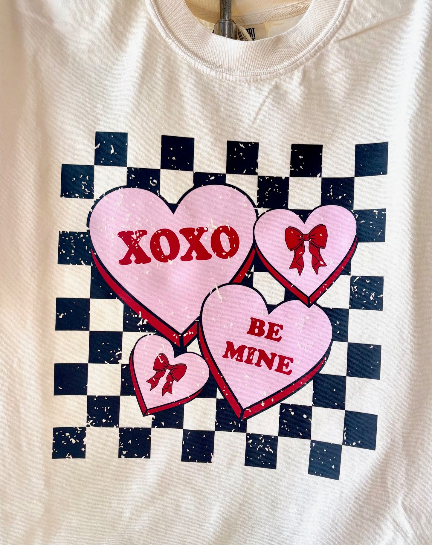 Candy Hearts Checkered - Valentine Graphic Tee