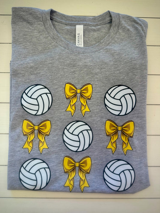 Cayuga Volleyballs and Bows Graphic Tee