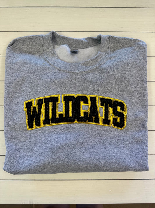 Cayuga Wildcats Glitter Embroidered Sweatshirt