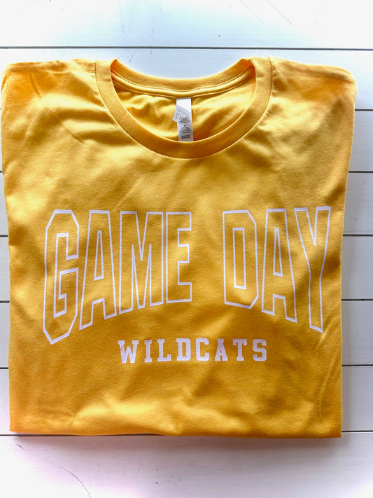 Curved Game Day-Cayuga Wildcats Spirit Graphic Tee
