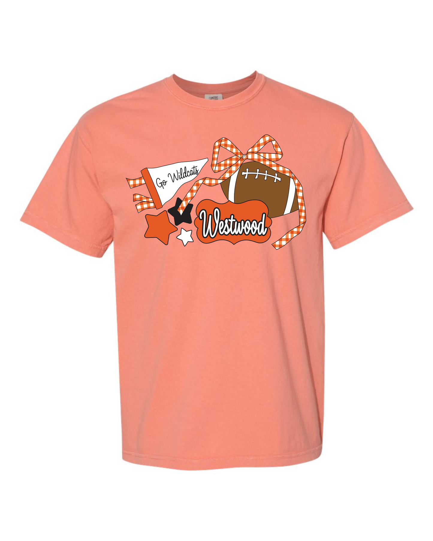 Gingham Bow Football Spirit Graphic Tee - Westwood