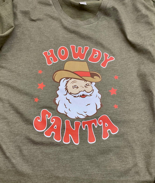 Howdy Santa Retro Graphic Tee