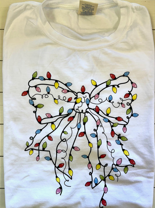 Christmas Light Bow - Graphic Tee