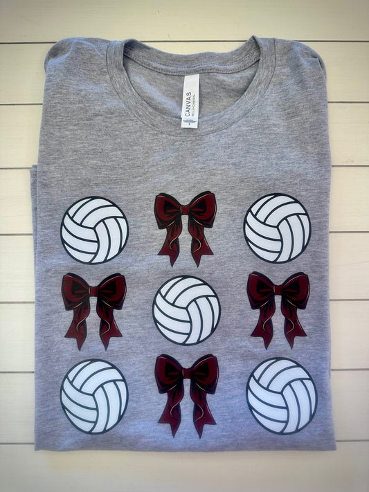 Palestine/Grapeland Volleyballs and Bows Graphic Tee