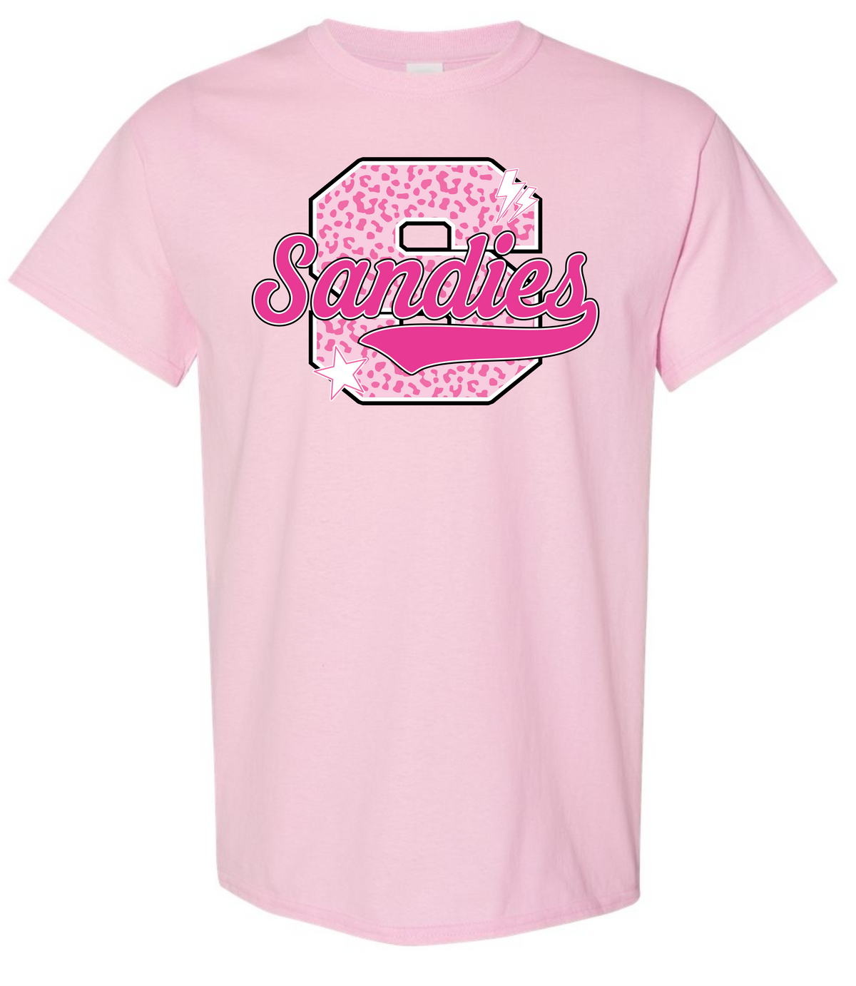 Pink Out Leopard Initial Spirit Graphic Tee
