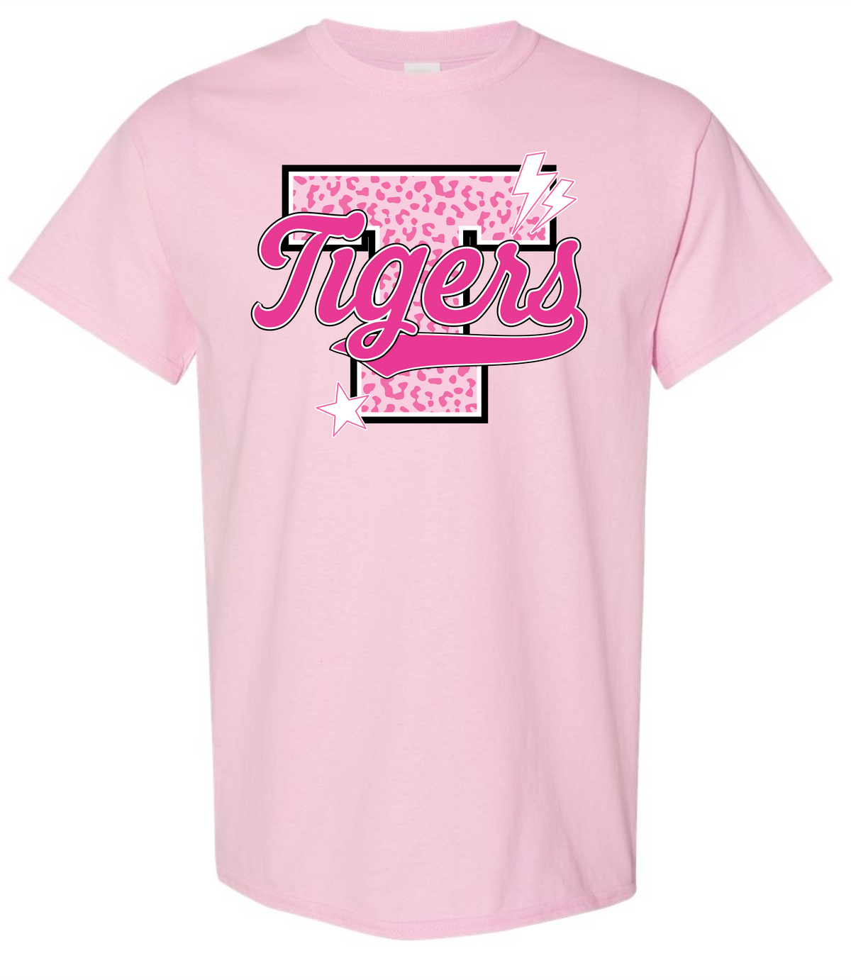 Pink Out Leopard Initial Spirit Graphic Tee