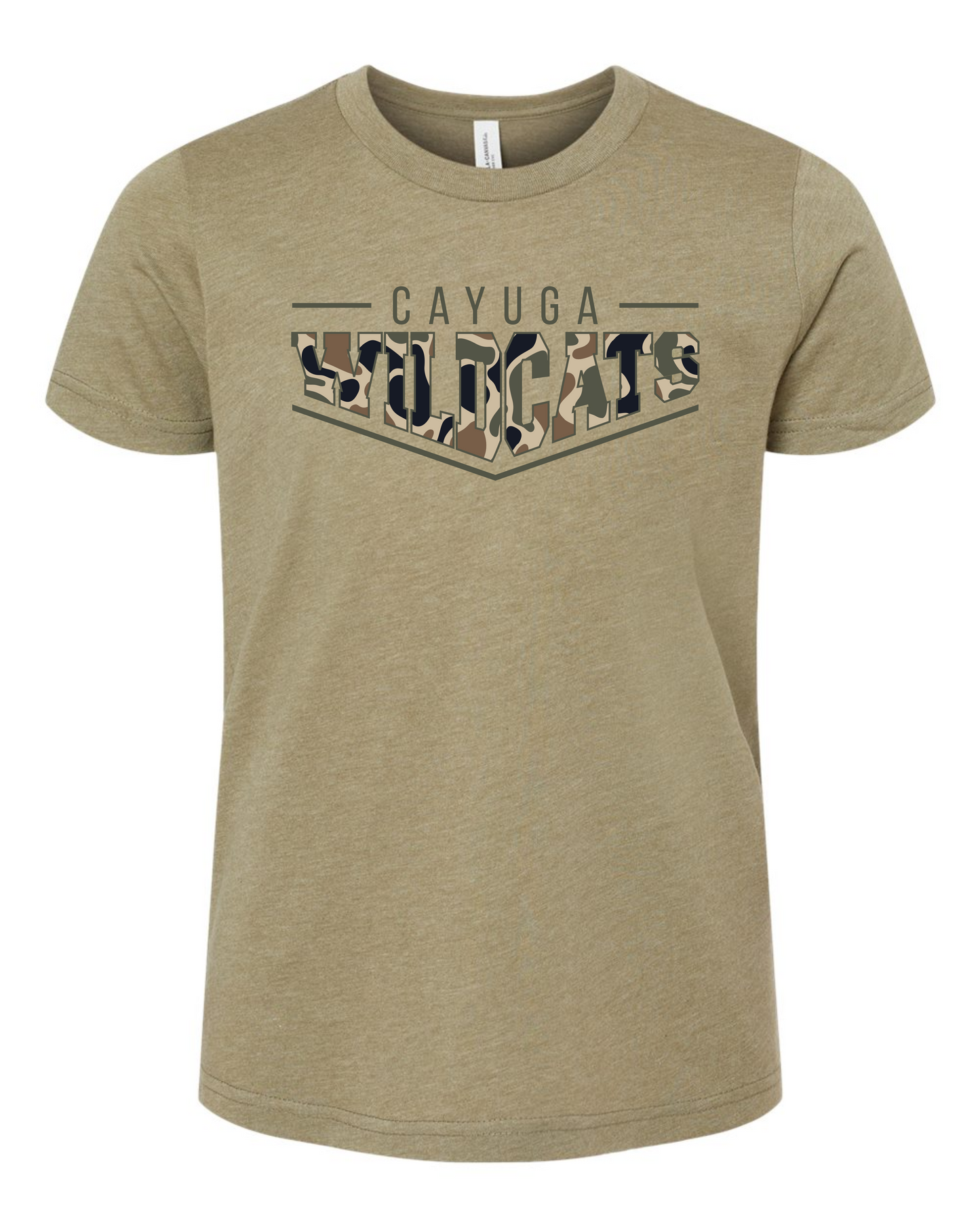 Pointed Camo Spirit Graphic Tee - Multi School and Custom